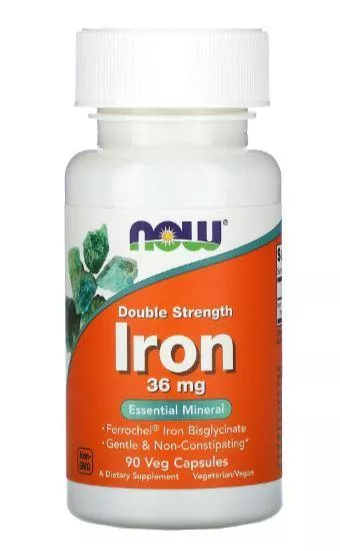NOW Iron 36mg Ferrochel 90 vcaps
