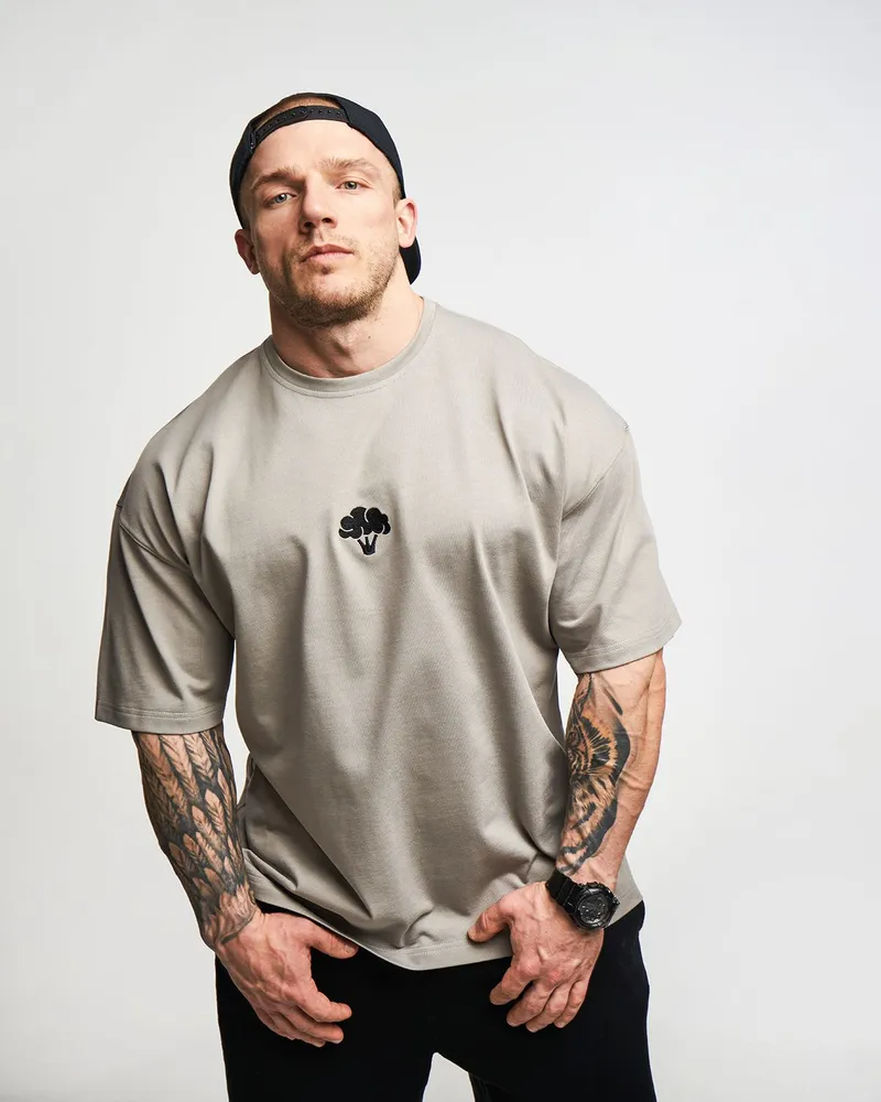 Master of Gains Футболка с Вышивкой Брокколи Серая
